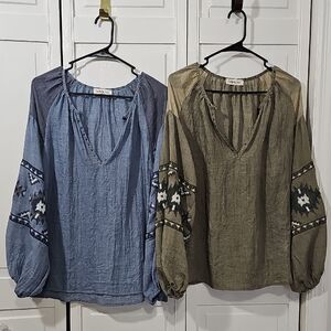 Blue and Olive Blouses By Faithful And True!